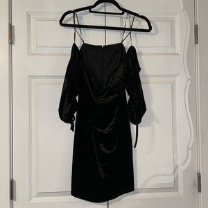 Cynthia Steffe Black Velvet Off the Shoulder Dress Size 10